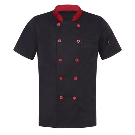 Unisex Chef Restaurant Jacket Short Long Sleeve Double-Breasted Chef Coat Men Women Canteen Hotel Kitchen Bakery Work Uniform