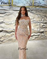 Mermaid Celebrity Dresses Full Beading Crystals Long Evening Dress For Weddings Party Kaftans Cocktail Dress Vestidos De Gala