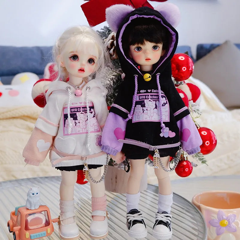 1/6 1/4 1/3 BJD Doll Clothes Cute Cat small bell Sweater Hoodie Jacket for Big 1/6, Yosd, 60 30cm Doll BJD SD Doll Accessories