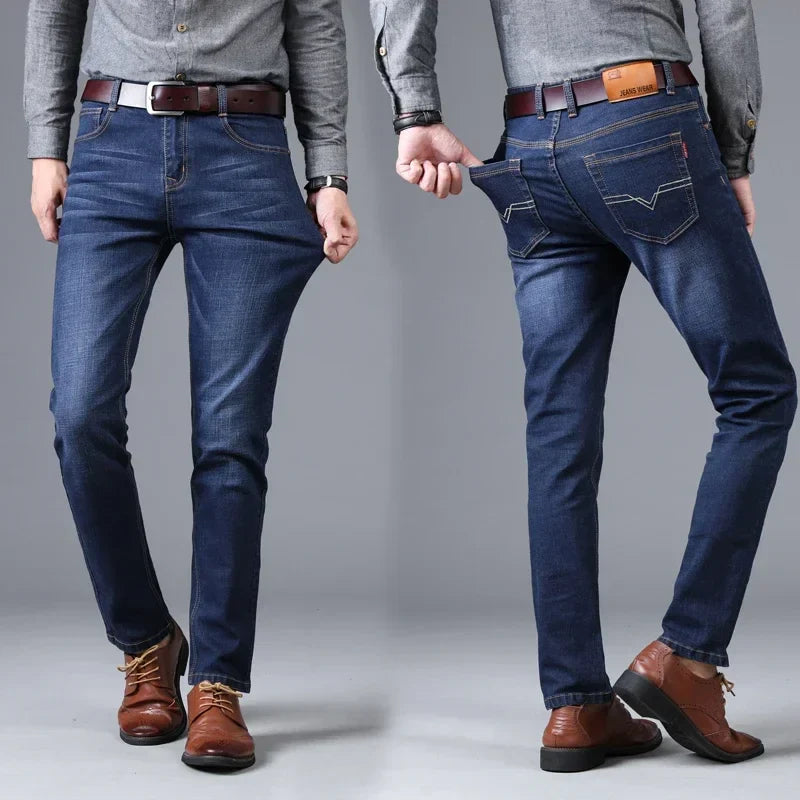 Stretch Autumn/Winter Men's Jeans Men's Style Straight and Versatile Long Pants