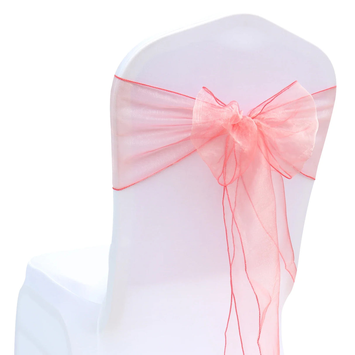 10/50/100Pcs Organza Chair Sashes Knot Bands Chair Bows For for Wedding Party Banquet Event Country Wedding Chair Decoration