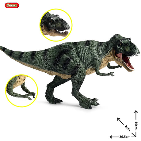 Oenux New 34x8x18cm Jurassic Indominus Rex Action Figures Open Mouth Savage Tyrannosaurus Dinossauro World Animals Model Kid Toy