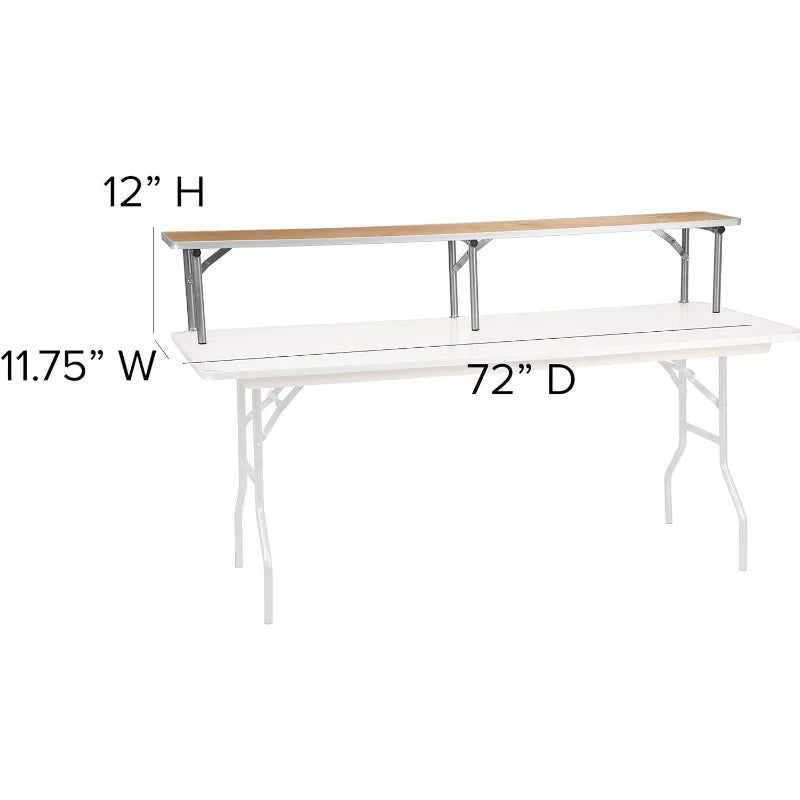 72'' x 12''   Birchwood Bar Top Riser with Silver Legs mesa bar  table  haute