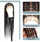 Kalyss Criss Cross Knotless Box Braided Wigs with Baby Hair 36" Cornrow Lace Front Braids Wigs for Women