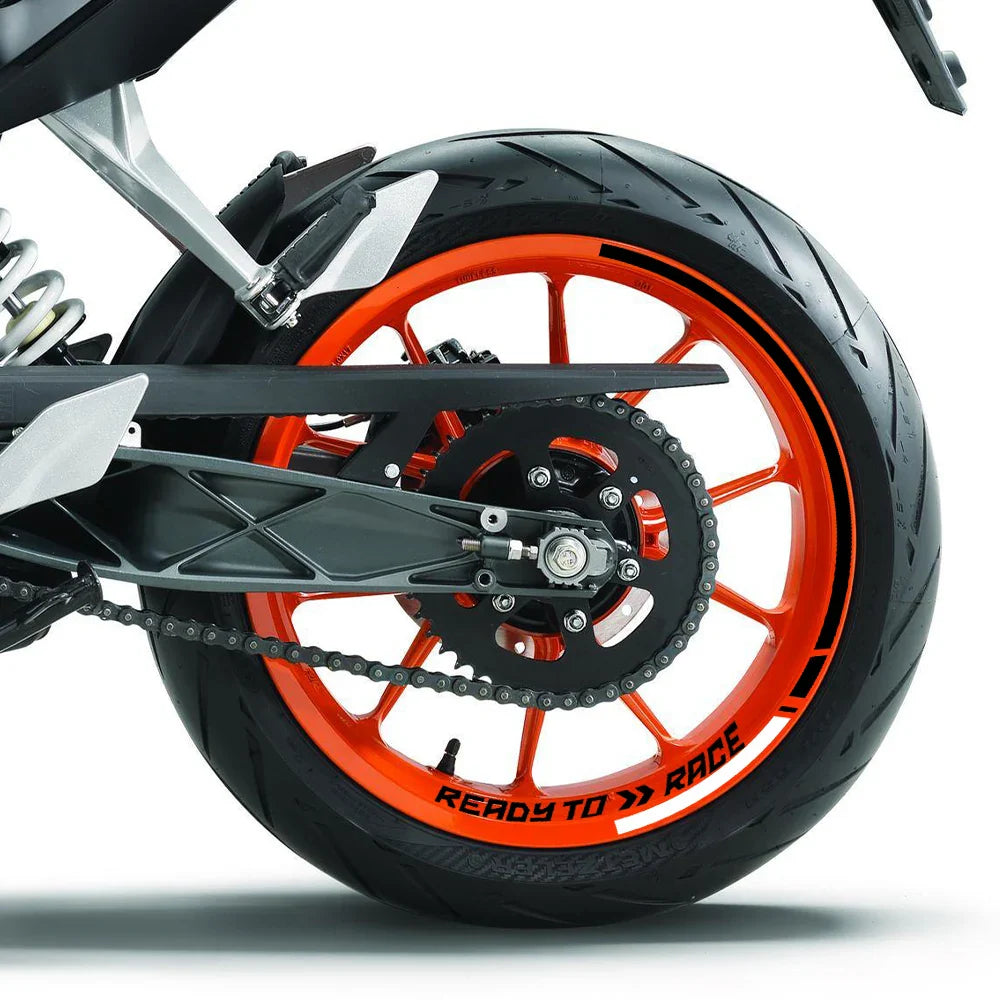 For KTM Duke 390/690/890/1290 Ready to Race 17" Motorcycle Wheel Sticker Motocross Stripe Rim Decal AutoBike Tape Accessories