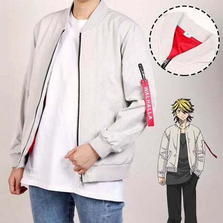 New Anime Cosplay Kazutora Hanemiya Tokyo Revengers Costumes White Coat Valhalla Uniform Baseball Jackets Mikey Draken Halloween