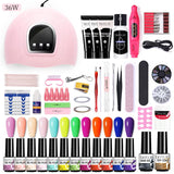 LILYCUTE Manicure Set For Quick Nail Extensions Gel Nail Polish With UV LED Nail Lamp Electric Nail Drill All For Nail Gel Tools