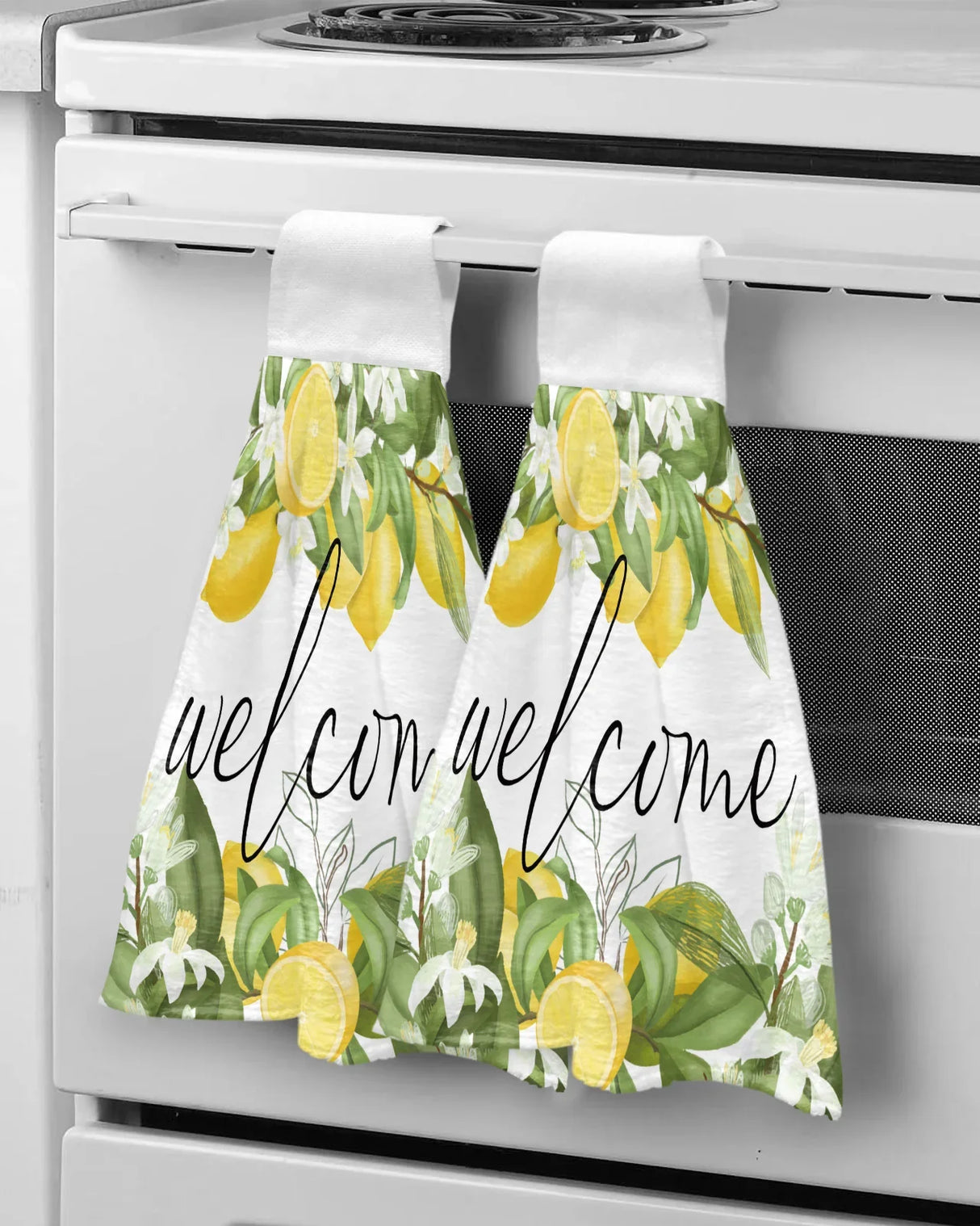 Lemon Summer Fruit Leaves Welcome Kitchen Hand Towel Strong absorbent Towel Washing Room Handkerchief Towel