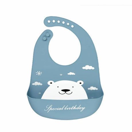 Waterproof Baby Bibs Baby Stuff Cute Cartoon Dinosaur Printed Kids Bib Girl Boy Adjustable Soft Silicone Bib Baby Feeding Stuff