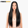 FREEDOM Synthetic Lace Front Wig For Black Women Long Straight Middle Part Wig High Temperature Red Blonde Ginger Cosplay Wigs