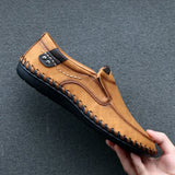 Genuine Leather Men Casual Shoes Luxury Brand 2024 Mens Loafers Moccasins Breathable Slip on Black Driving Shoes Plus Size 37-47