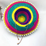 Colorful Straw Hats Mexican Style Outdoor Sun Protection Bamboo Weaving Wide Brim Hat All Seasons Party Supplies Halloween