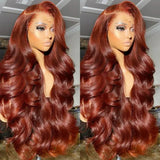 30 32 Inch Brazilian Reddish Brown 13x4 13x6 HD Lace Front Wigs Human Hair Body Wave 250% Glueless Closure Frontal Wig For Women