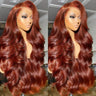 30 32 Inch Brazilian Reddish Brown 13x4 13x6 HD Lace Front Wigs Human Hair Body Wave 250% Glueless Closure Frontal Wig For Women