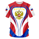 Russia Men's T-shirts Casual Loose Round Neck Russian Flag Short Sleeved Tops Tees Men's Clothing Oversized T-shirt Streetwear