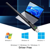 WIFI 6 USB Adapter AX300 Wireless Adapter Wlan Signal Receiver With High Gain Antenna 802.11n For Win10/11 Driver Free