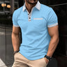 2023 Fashion Men's Short Sleeve Polo Shirt Man Plaid Collar POLO Tee Male Casual Collar T-Shirt Clothing