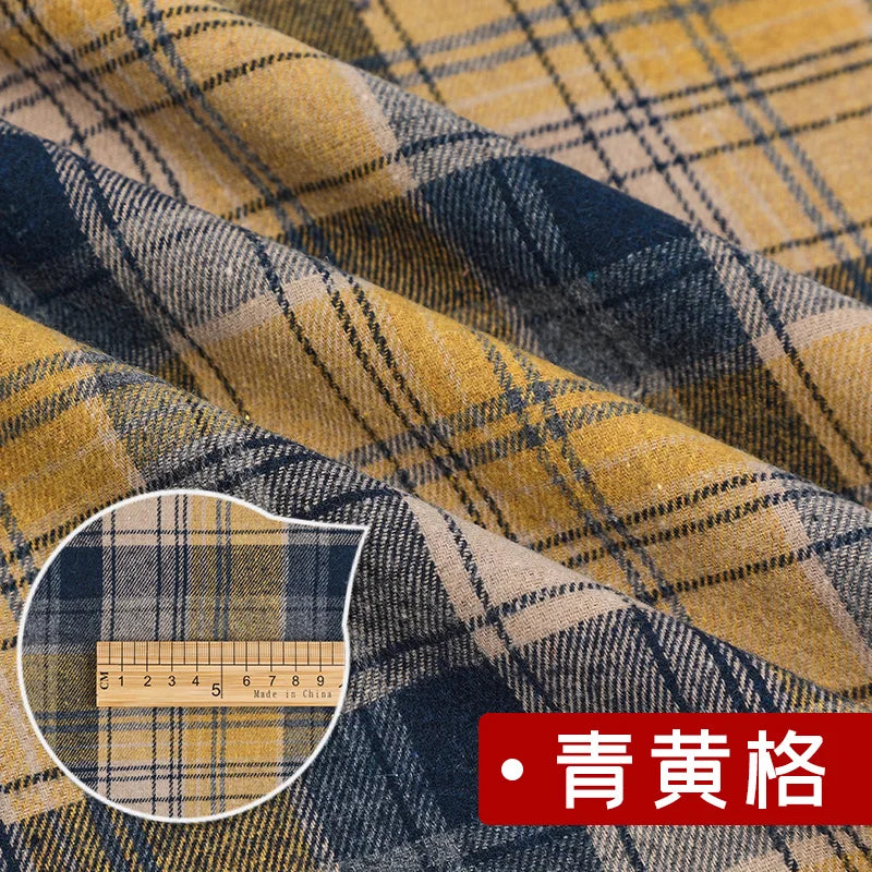 Yarn Dyed Soft Thickening Grinding Wool Plaid Fabric JK Clothing Shirt Skirt Jacket Pants Check Cloth DIY Apparel Sewing Fabrics