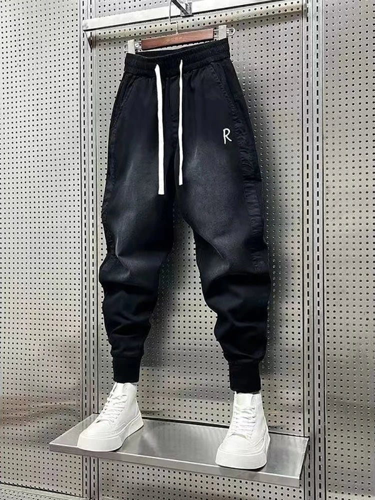 Men's Harem Jeans Japanese Harajuku Luxury Brand Baggy Hip Hop Streetwear New in Popular Black Korean Street Trousers