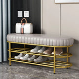 Nordic Shoe Bench Soft Cushion Multifunctional Shoe Rack Metal Frame Home Furniture Hallway Shoe Rack Bench