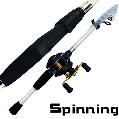 Ghotda Casting Fishing Rod Combo Telescopic Carbon Rod and Baitcasting Reel Portable Travel Fishing Rod  Kit Baitweight 10-30g