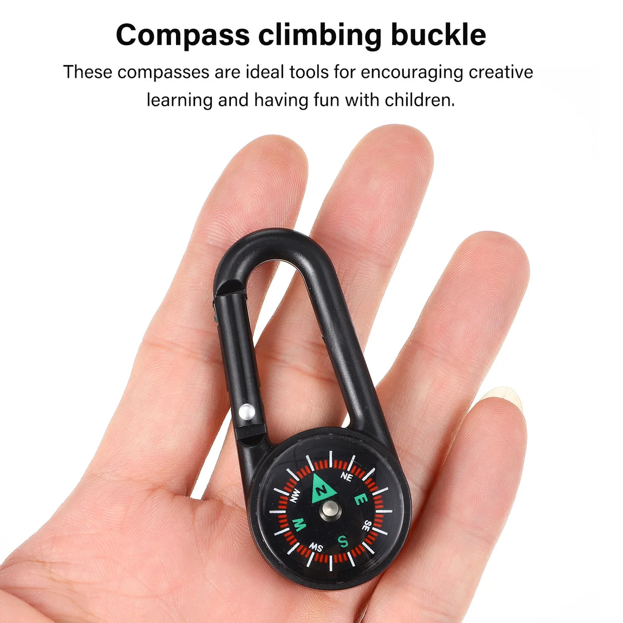 Portable Self Locking Clip-on Camping Compass Carabiners Compass Keychains Hiking Compass Carabiners