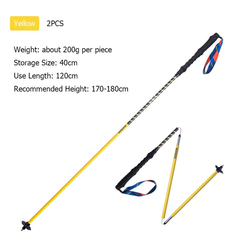 2PCS AONIJIE E4201 Lightweight Folding Collapsible Quick Lock Trekking Pole Hiking Pole Trail Running Walking Stick Carbon Fiber