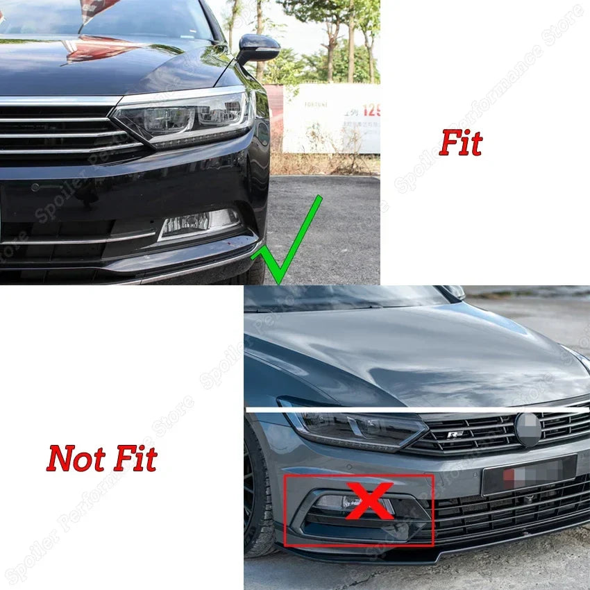 For VW Passat B8 Variant Front Fog Light Frames Cover Trim Sticker Grille 2016 2017 2018 2019 Body Kit Tuning Gloss Black Tuning