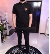 Embroider logo Men Rhinestones S-2XL  Men Polo Shirt New Short Sleeve brand Shirts