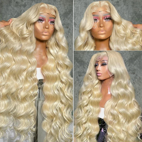 13x4 13x6 HD Transparent 613 Lace Frontal Wig Honey Blonde Color Brazilian 250% Body Wave Lace Front Human Hair Wigs for Women