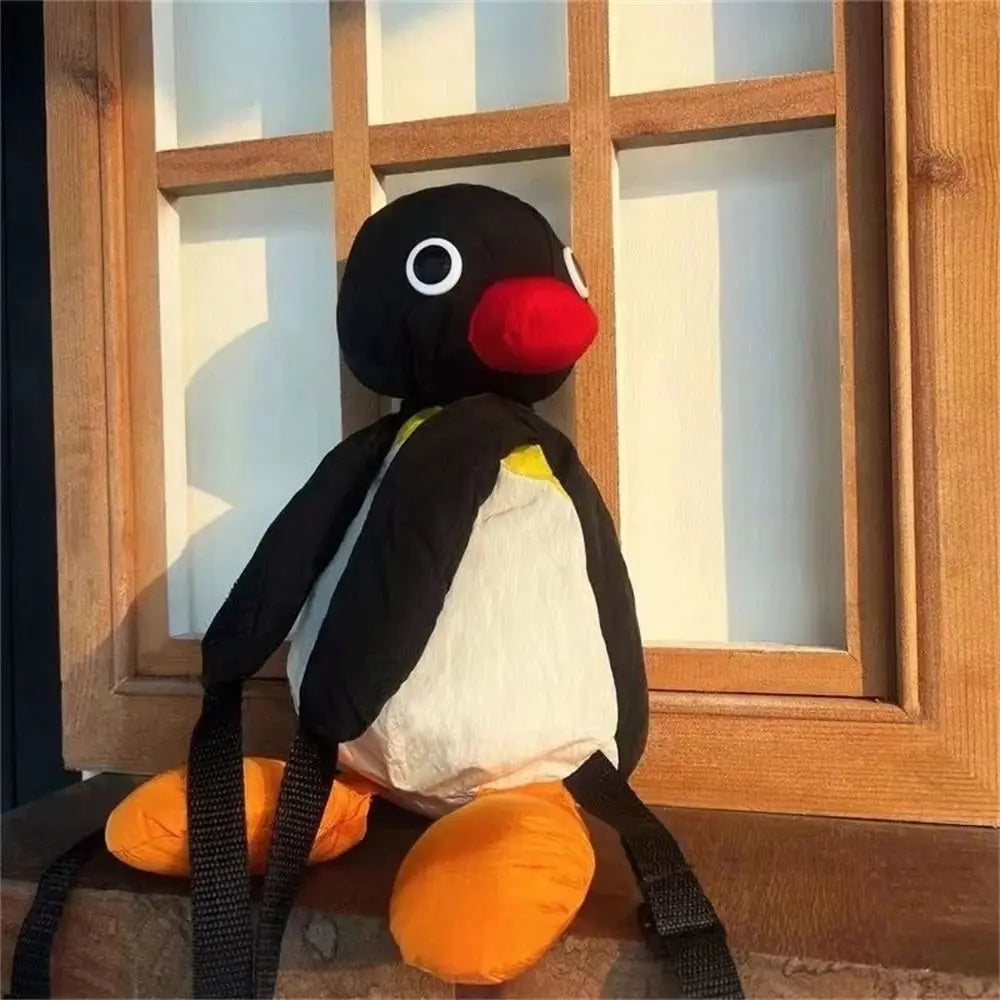 38cm Penguin Plush Backpack Cartoon Cute Penguin Plush Toy Soft Stuffed Animal Shoulder Bag for Birthday Best Gifts