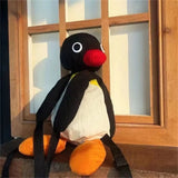 38cm Penguin Plush Backpack Cartoon Cute Penguin Plush Toy Soft Stuffed Animal Shoulder Bag for Birthday Best Gifts