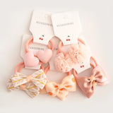 10Pcs/Lot  Children's Cute Headwear Hair Accessories Baby's Basic Bow Tie Band Set Small Scrunchie Kids Elastic Hair Ties