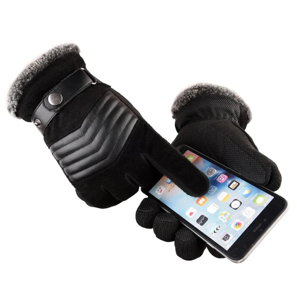 Touch Screen Winter Warm Men's Gloves Genuine Leather Casual Gloves Mittens for Men Outdoor Sport Full Finger Glove ST030