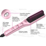 2 in 1 Electric Hair Straightener Brush 30S Fast Heat Up Anti-scald Straight &Curler Dual-use Straightening Negative Iron