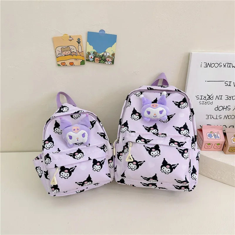 Sanrio Kulomi Pacha Dog Hello Kitty Cinnamon Dog Cartoon Print Oxford Fabric Backpack Cute Accessories Children School Bag Gifts