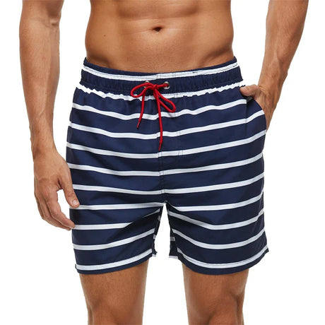 ESCATCH Fast Dry Men's Board Shorts Vertical Stripe Design New Arrival Summer Beach Surfing Man Swim Pants Plus Size