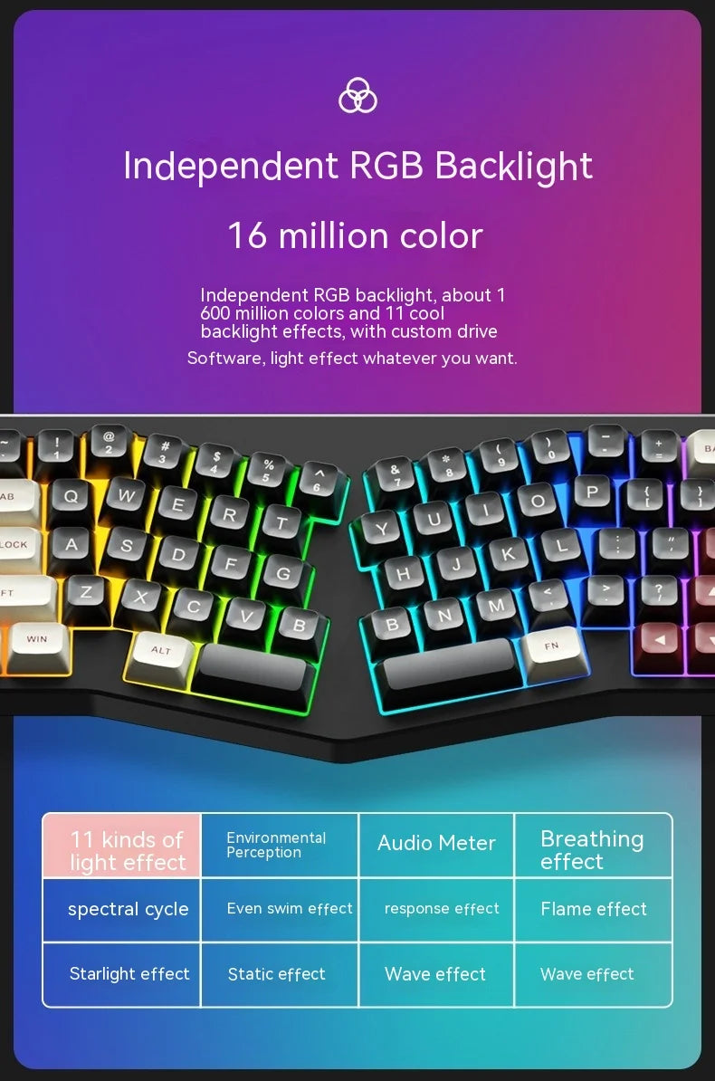 WEIKAV RECORD Mechanical Keyboard Aluminium Kits Hot Swap Alice Dynamic RGB Gaming Keyboard Customize Ergonomics Win Mac Office