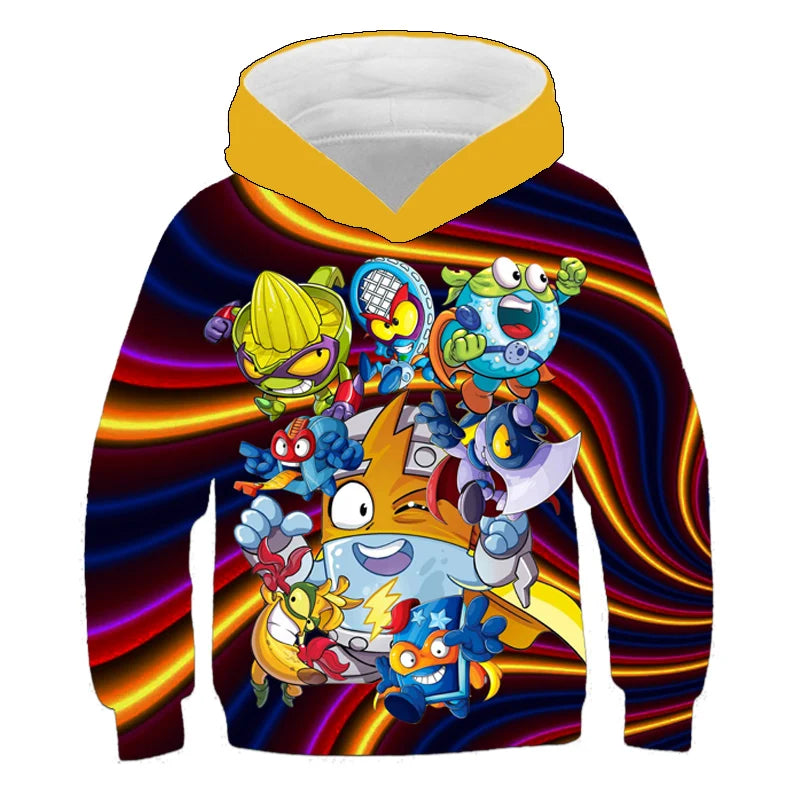 Kids Super Zings Hoodie Boys Girls Cartoon Kazoom Pullover Kids Superzings Hoodie Harajuku Streetwear Fall Winter