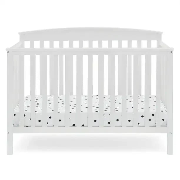 Children Hanover 6-in-1 Convertible Baby Crib, Walnut Espresso/Bianca White/Gray