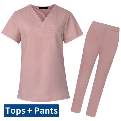 High Quality Unisex Scrubs Uniform Nurse Suit Pet Beauty Shop Medical Sets Spa Uniforms Womens Scrub Sets Work Wear Oversized