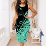 Plus Size New Women Shift Dress Fashion Sleeveless Floral Print Dress Summer Round Neck Casual Knee Length Dress Red Blue