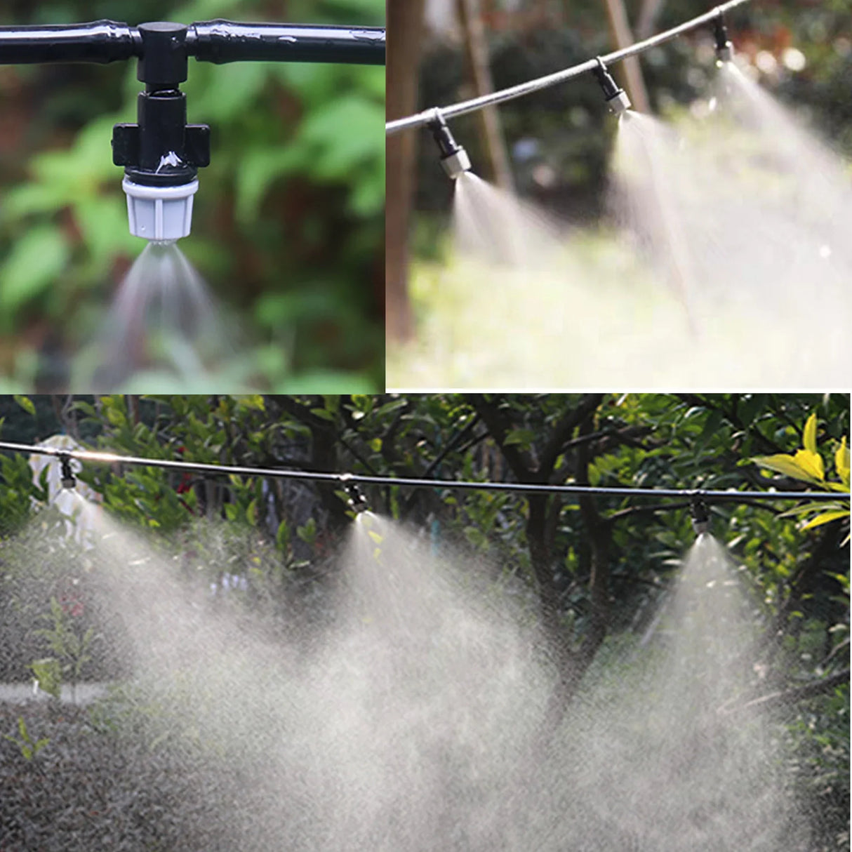 5M/10M Fog Nozzles Irrigation Kit  Garden Hose Automatic Misting Plant Watering System Portable Adjustable Greenhouse Equipment