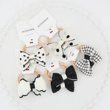 10Pcs/Lot  Children's Cute Headwear Hair Accessories Baby's Basic Bow Tie Band Set Small Scrunchie Kids Elastic Hair Ties