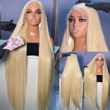 200% 13x6 HD Transparent 613 Blonde Lace Frontal Wig Brazilian Colored Bone Straight 13x4 Lace Front Human Hair Wigs For Women