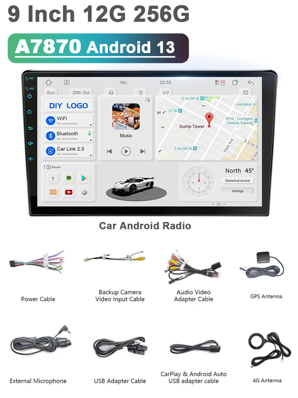 A7870 Android 13 Car Radio Automotive Multimedia Player Wireless CarPlay Car Stereo Bluetooth Universal Auto Intelligent Systems