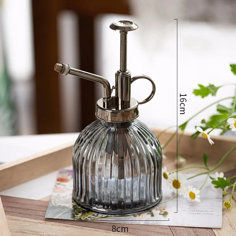 Glass Embossed Air Pressure Gardening Small Watering Can Disinfection Watering Bottle Household Glass Spray Bottle