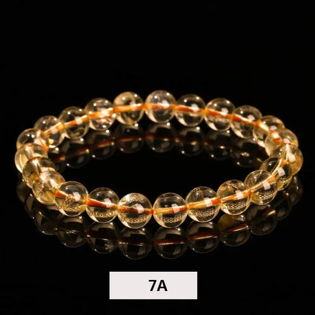 JD Natural Stone Citrines Beads Bracelet Women Yellow Quartz Crystal Yoga Meditation Reiki Healing Stretch Bangles Female Gift