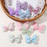 2/4/5Pcs Girls Cute Sequins Double Butterfly Hair Clip Bow Hairpins DIY Headwear Bow Decor Hairgrip Children Hair Accessories