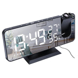 LED Digital Alarm Clock Table Watch Electronic Desktop Clocks USB Wake Up FM Radio Time Projector Snooze Function 2 Alarm